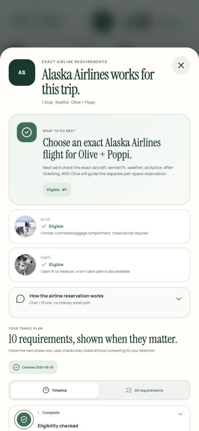 Tailside airline requirement timeline